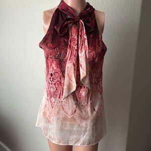 Elegant Deep Red and Cream  Paisley Women's Top